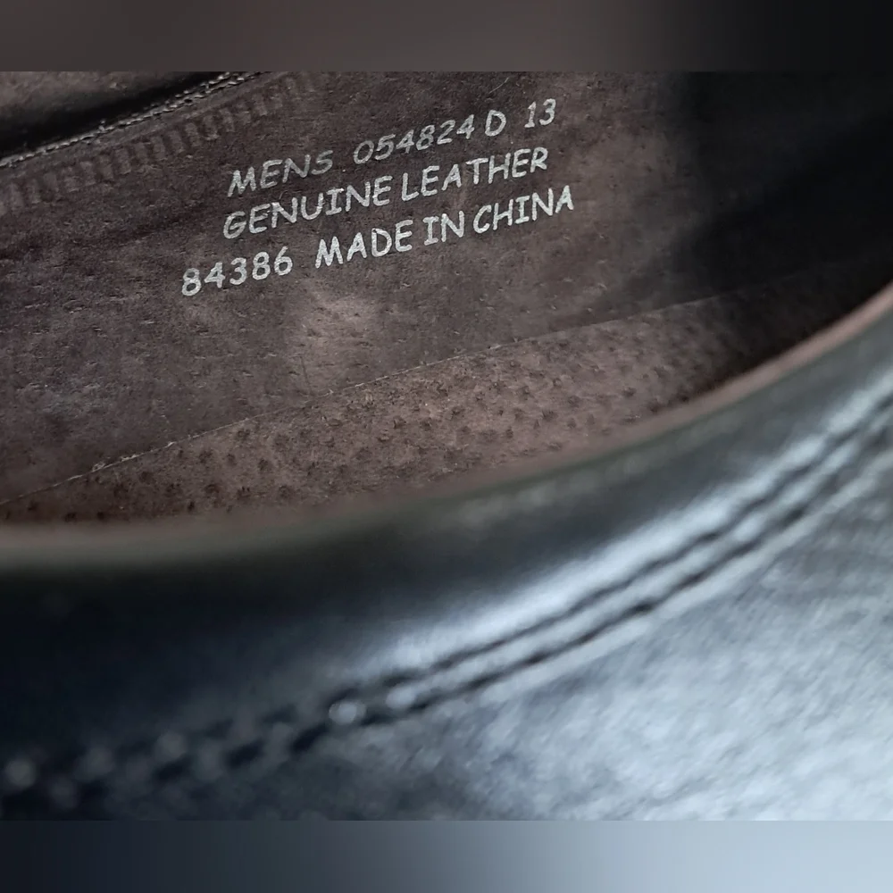 Asher Green Black Leather Oxfords Size 13 - Picture 5 of 14
